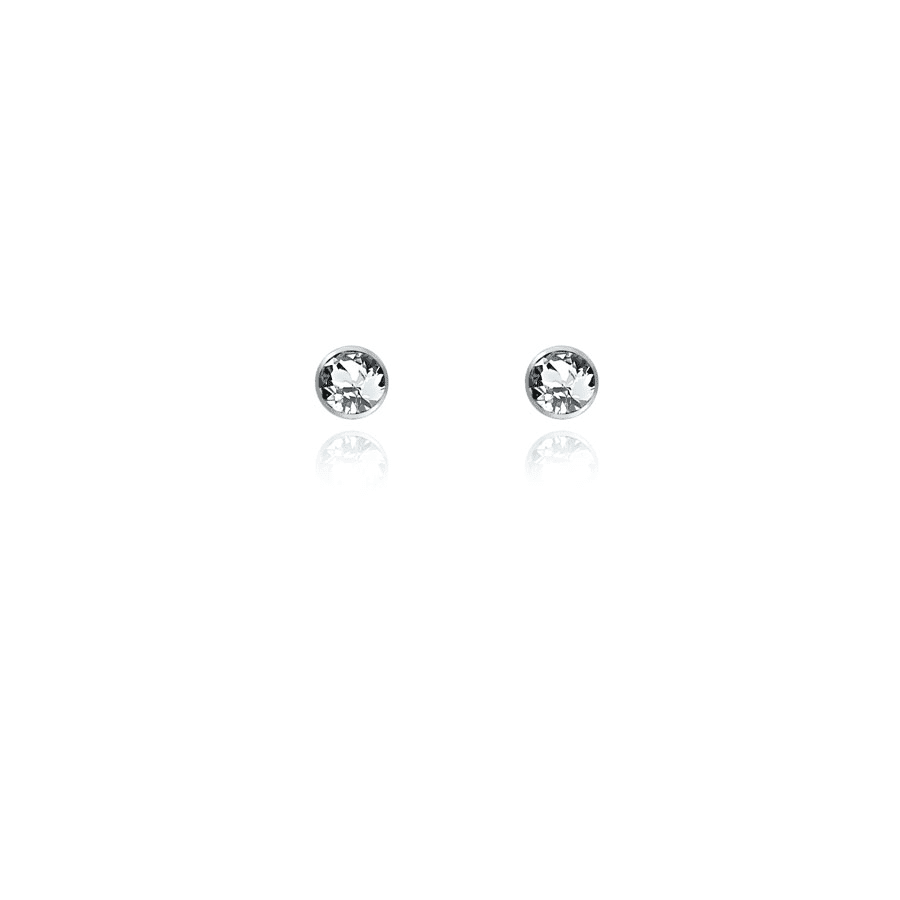 Silver Forest | Spirit Collection | 4mm Clear Crystal Post Earrings - Juli's Wearable Art