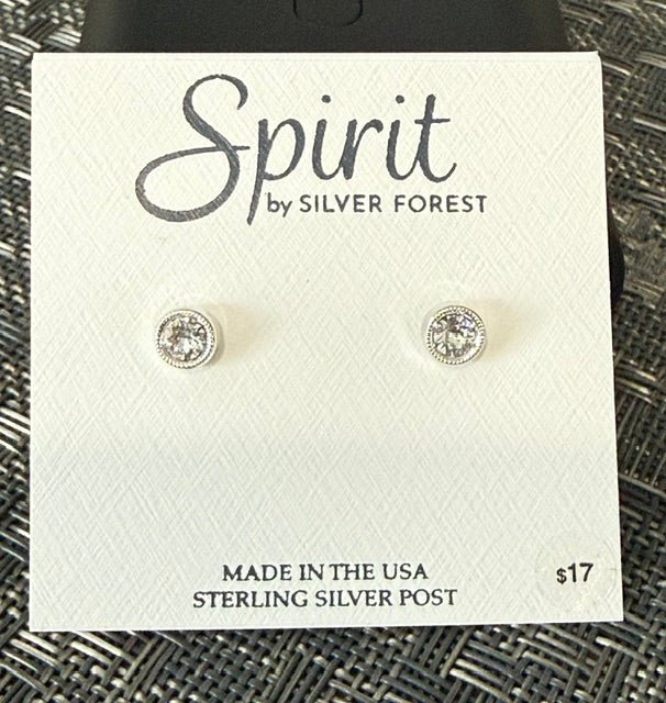 Silver Forest | Spirit Collection | Forever Crystal Stud Silver Earrings
