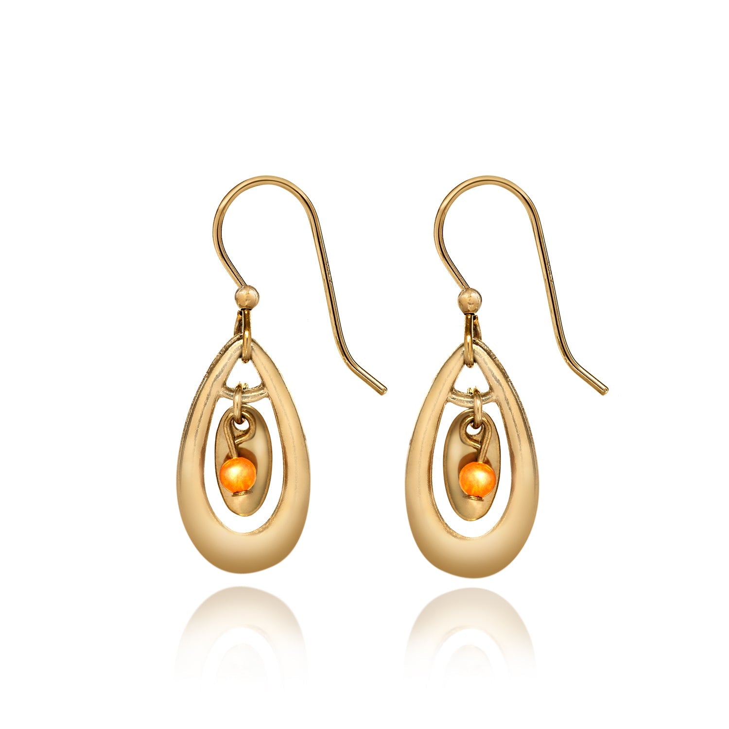 Silver Forest | Spirit Collection | Gold Beaded Dangle Earrings - Juli's Wearable Art