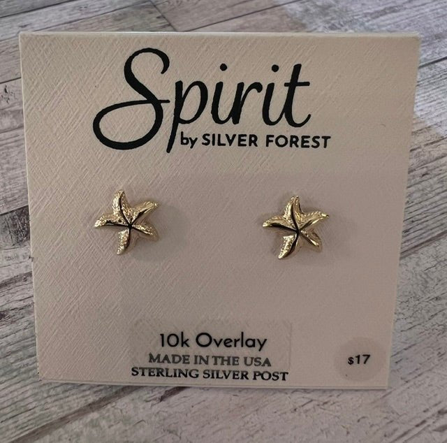 Silver Forest | Spirit Collection | Gold Starfish Post Earrings