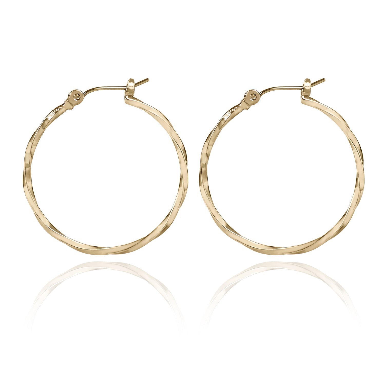 Silver Forest | Spirit Collection | Medium Gold Twisted Hoop Earrings - Juli's Wearable Art