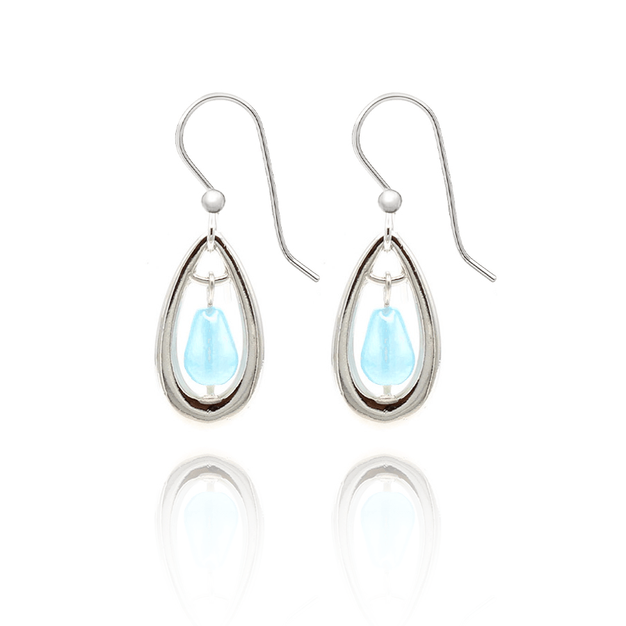 Silver Forest | Spirit Collection | Silver Blue Agate Earrings - Juli's Wearable Art