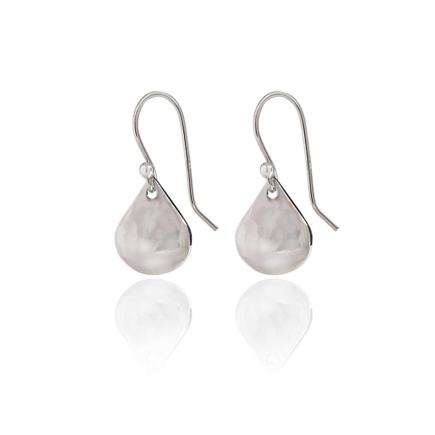Silver Forest | Spirit Collection | Silver Hammered Teardrop Dangle Earrings - Juli's Wearable Art