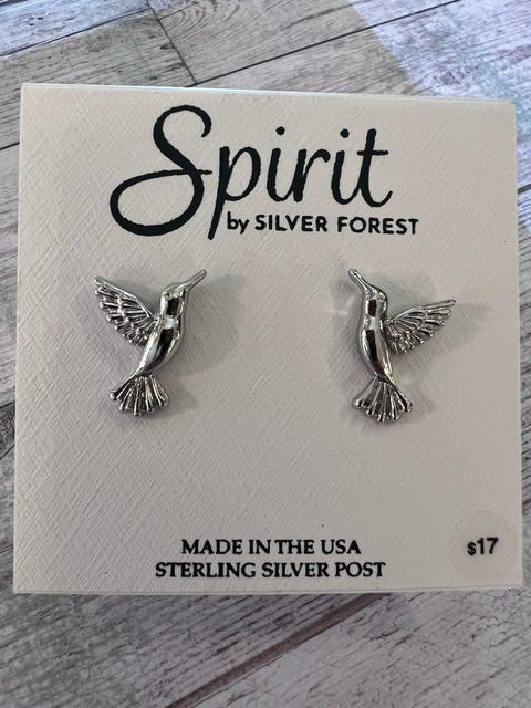 Silver Forest | Spirit Collection | Silver Hummingbird Post Earrings