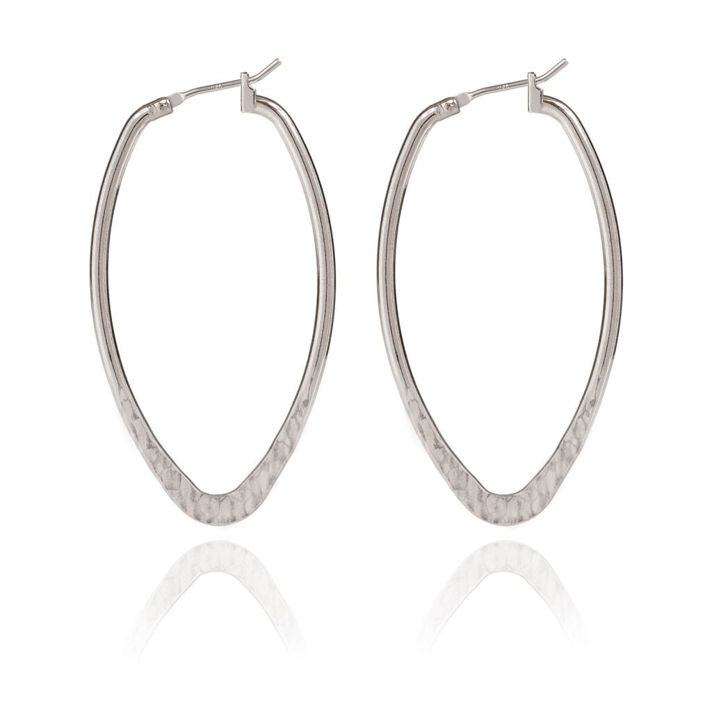 Silver Forest | Spirit Collection | Silver Olive Shaped Hoop