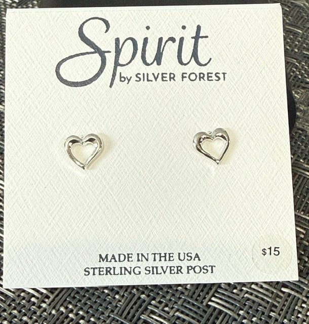 Silver Forest | Spirit Collection | Silver Open Heart Stud Earrings