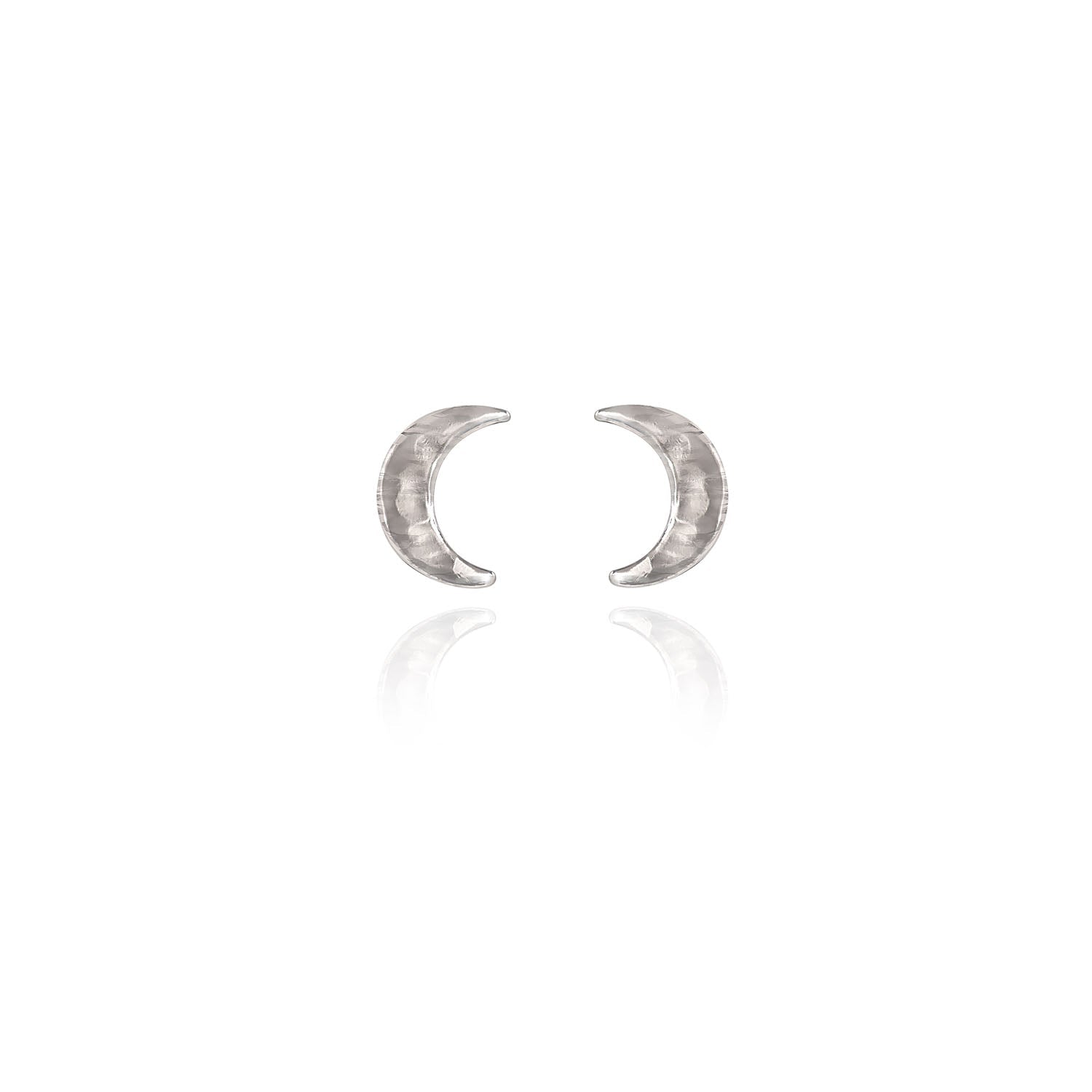 Silver Forest | Spirit Collection | Silver Quarter Moon Post Earrings - Juli's Wearable Art