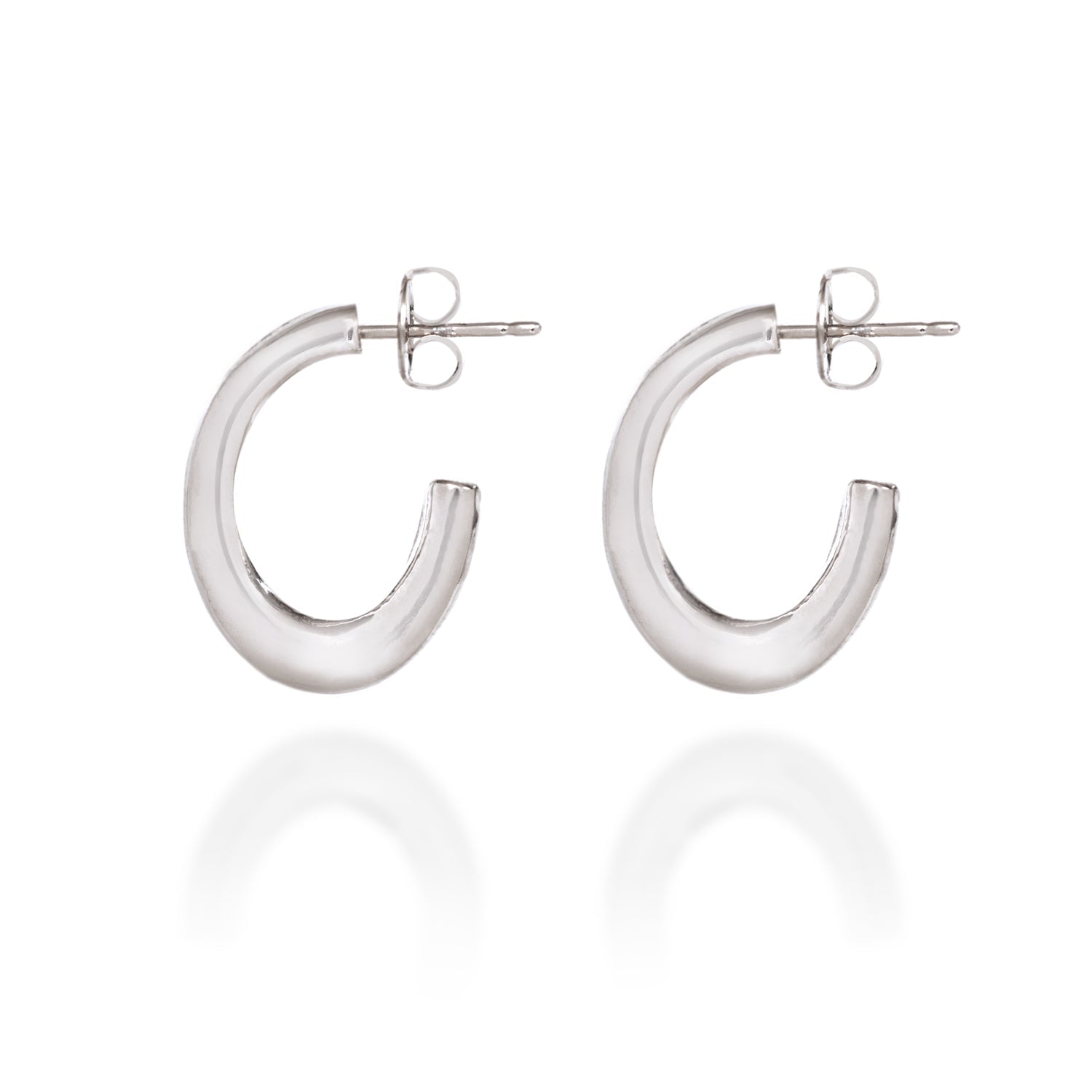 Silver Forest | Spirit Collection | Silver Sculpted Modern Hoop Earrings - Juli's Wearable Art