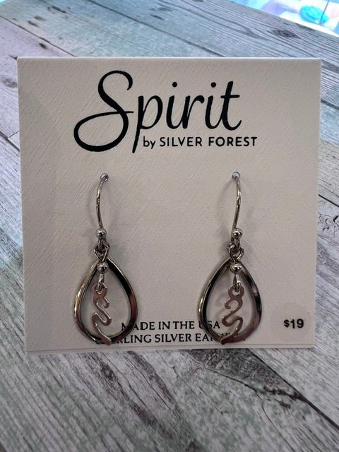 Silver Forest | Spirit Collection | Silver Squiggle Tear Drop Earrings