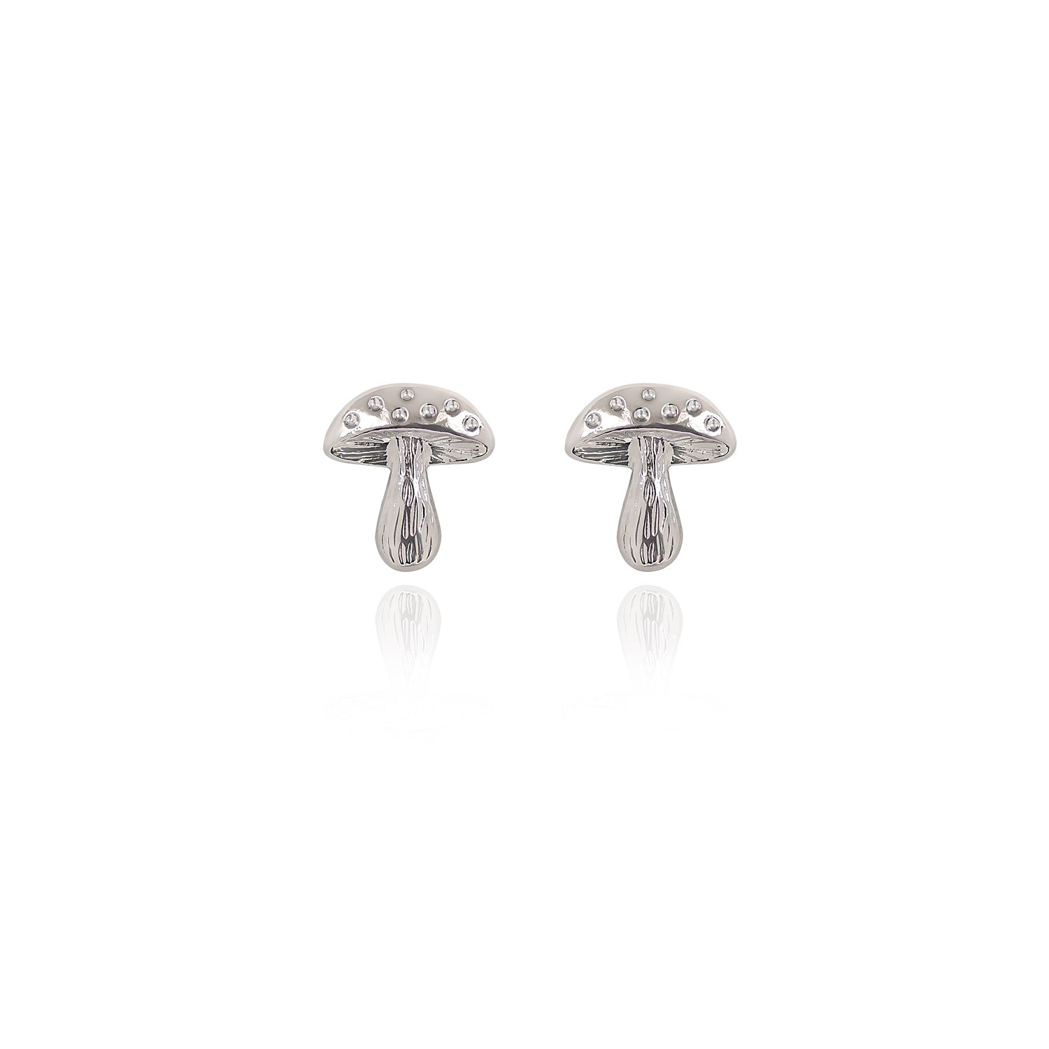 Silver Forest | Spirit Collection | Small Silver Mushroom Post Earrings - Juli's Wearable Art