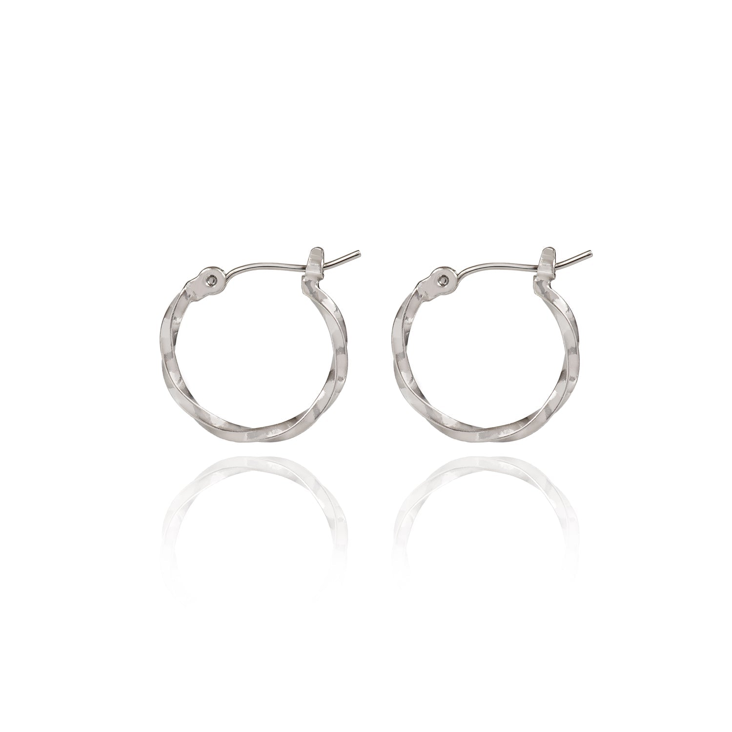 Silver Forest | Spirit Collection | Small Silver Twisted Hoop Earrings - Juli's Wearable Art