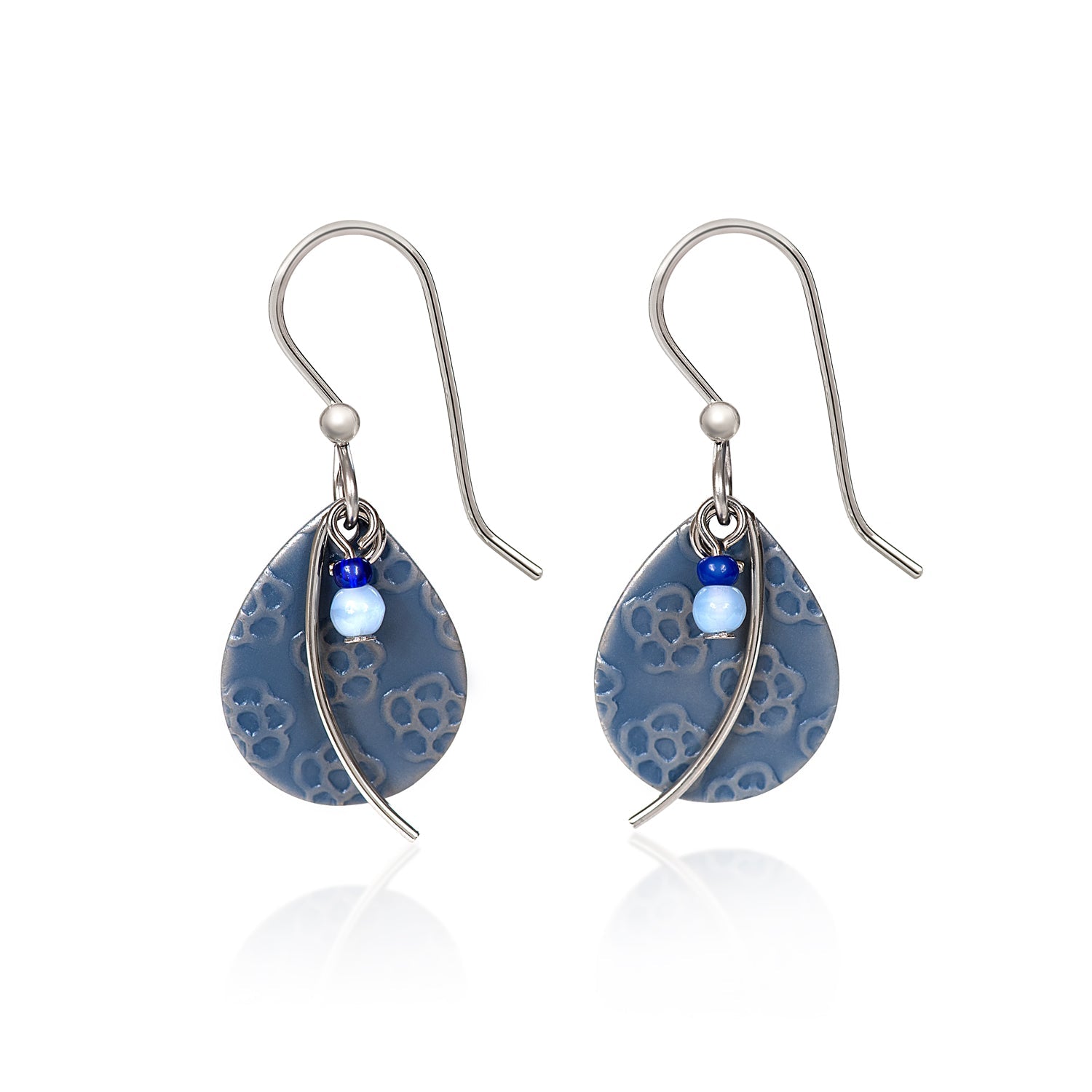 Silver Forest Textured Flower Earrings - Juli's Wearable Art