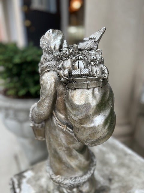Silver Santa with Gift Sack Statue - Juli's Wearable Art