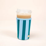 Sip Savvy Drink Sleeve | Large | Sicily Stripes Teal - Juli's Wearable Art