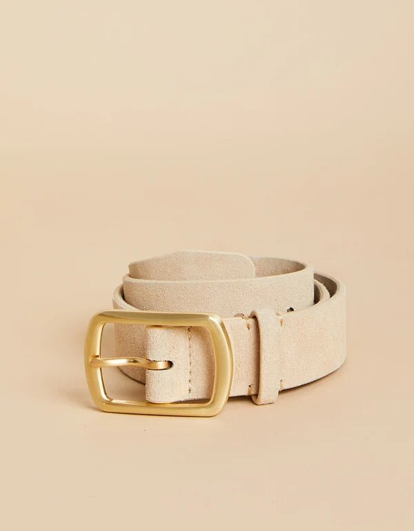 Siren Thin Belt | Cream Suede