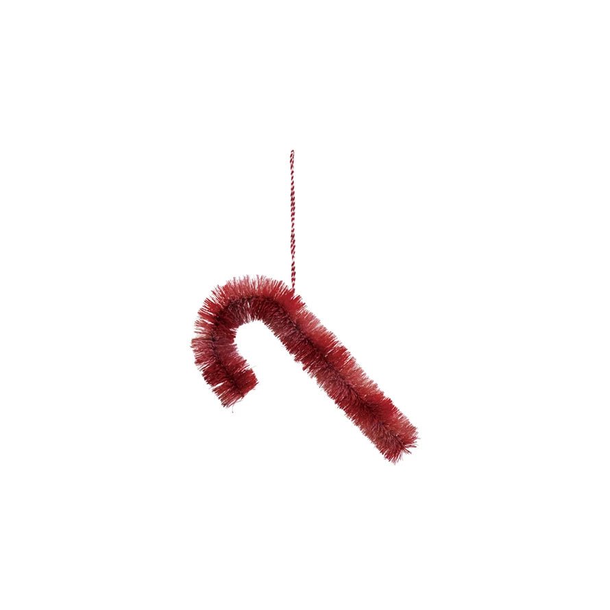 Sisal Bottle Brush Candy Cane Ornaments - Juli's Wearable Art