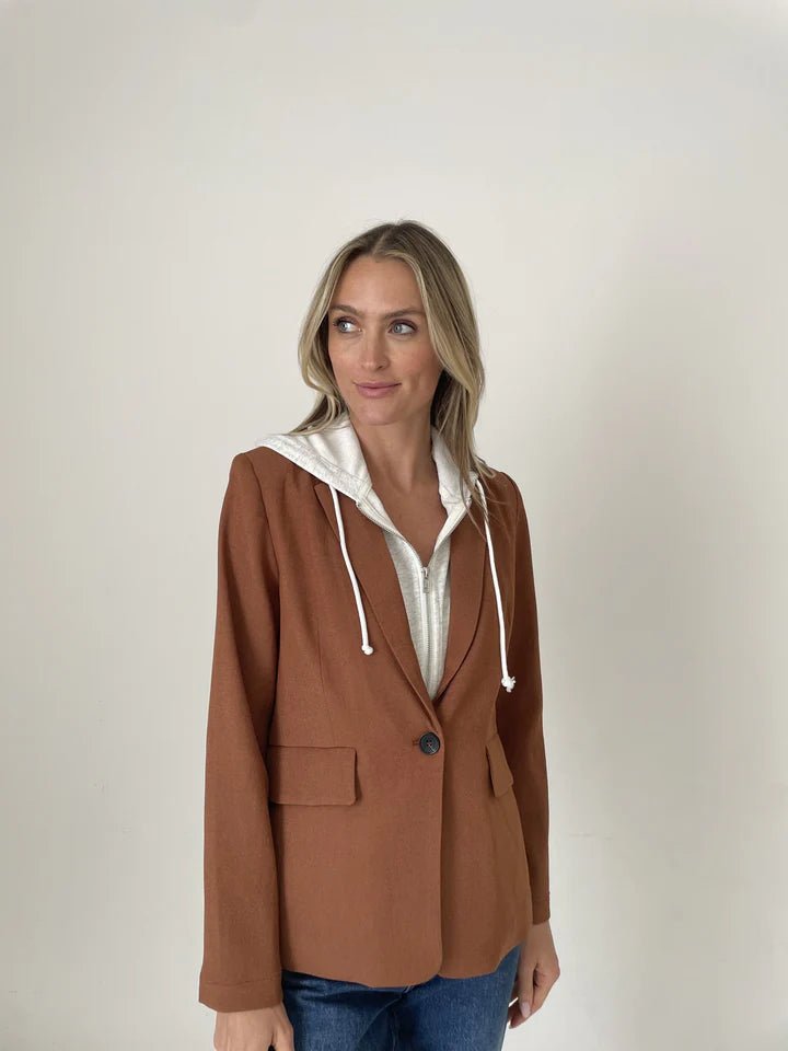 Six Fifty Drew Blazer - Cinnamon/Grey - Juli's Wearable Art