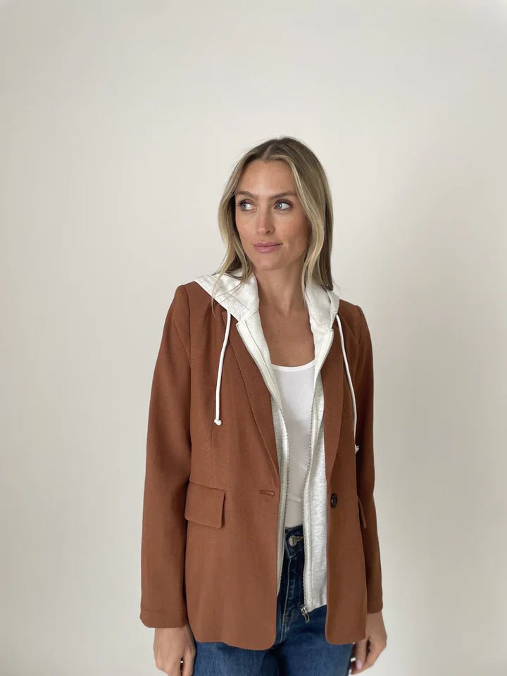 Six Fifty Drew Blazer - Cinnamon/Grey - Juli's Wearable Art