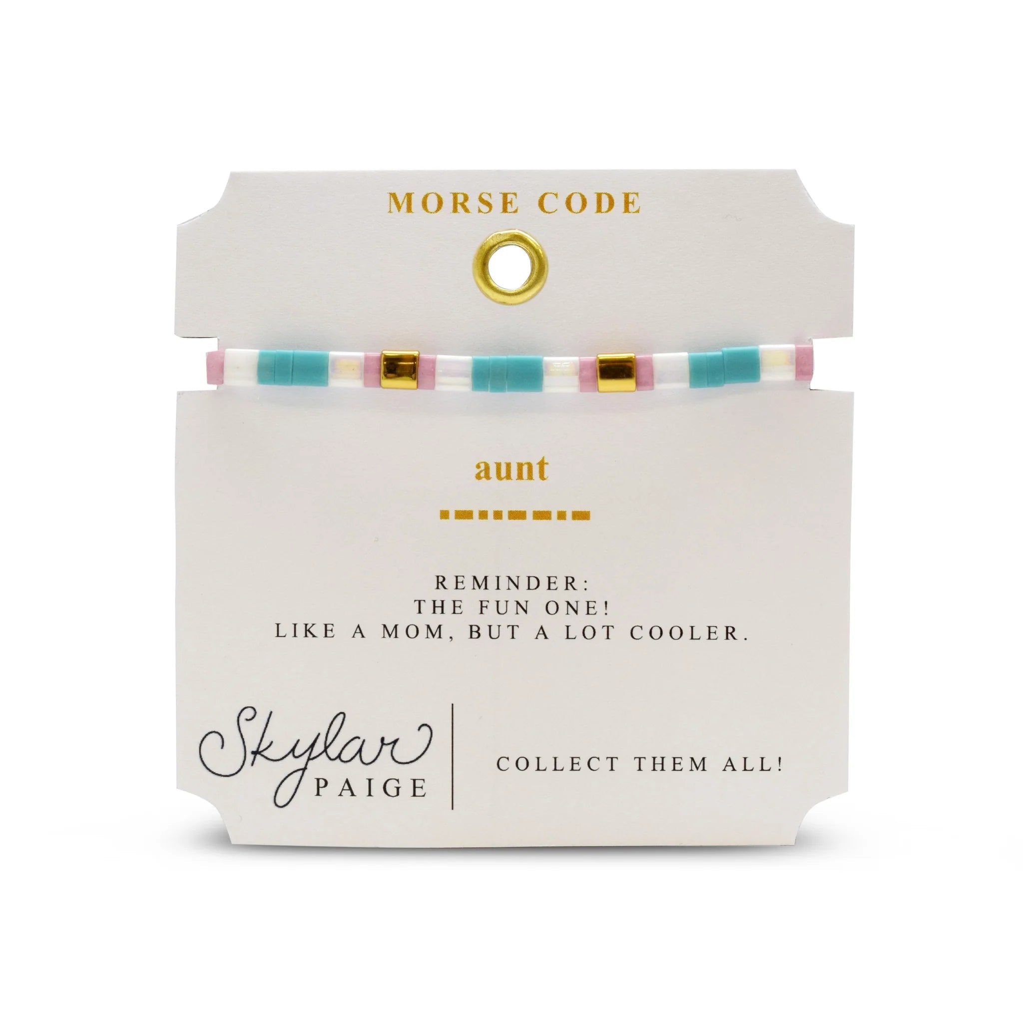 Skylar Paige AUNT Morse Code Tila Beaded Bracelet - Silly Sorbet - Juli's Wearable Art