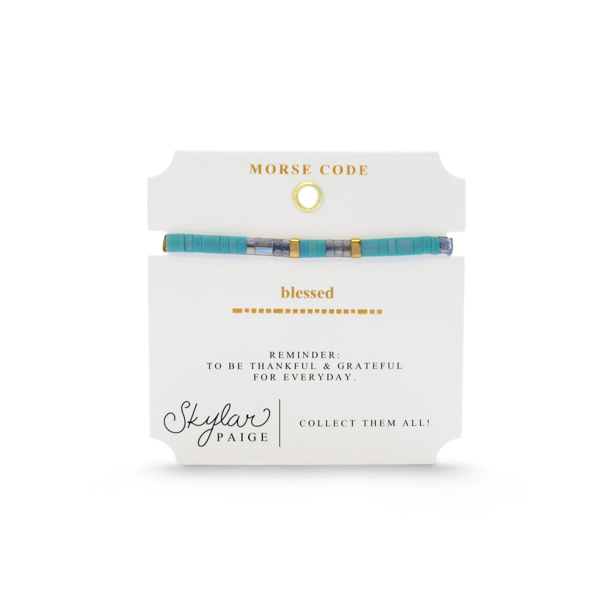 Skylar Paige BLESSED Morse Code Tila Beaded Bracelet