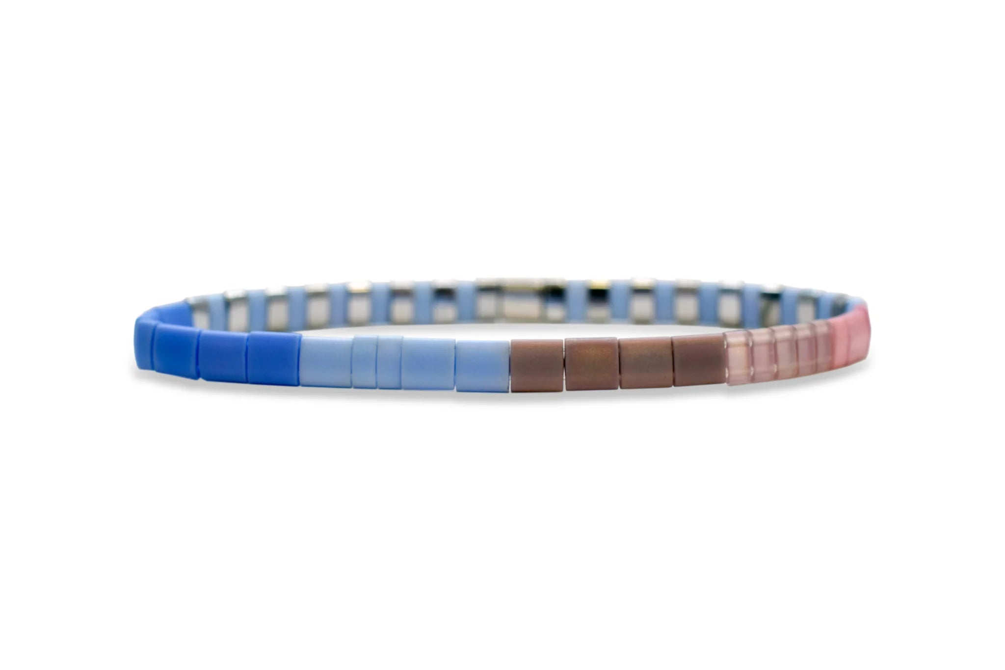 Skylar Paige GODMOTHER Morse Code Tila Beaded Bracelet - Bibbidi Bobbidi Blue - Juli's Wearable Art