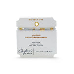 Skylar Paige - GRATITUDE - Morse Code Tila Beaded Bracelet - Marvelous Metallic - Juli's Wearable Art