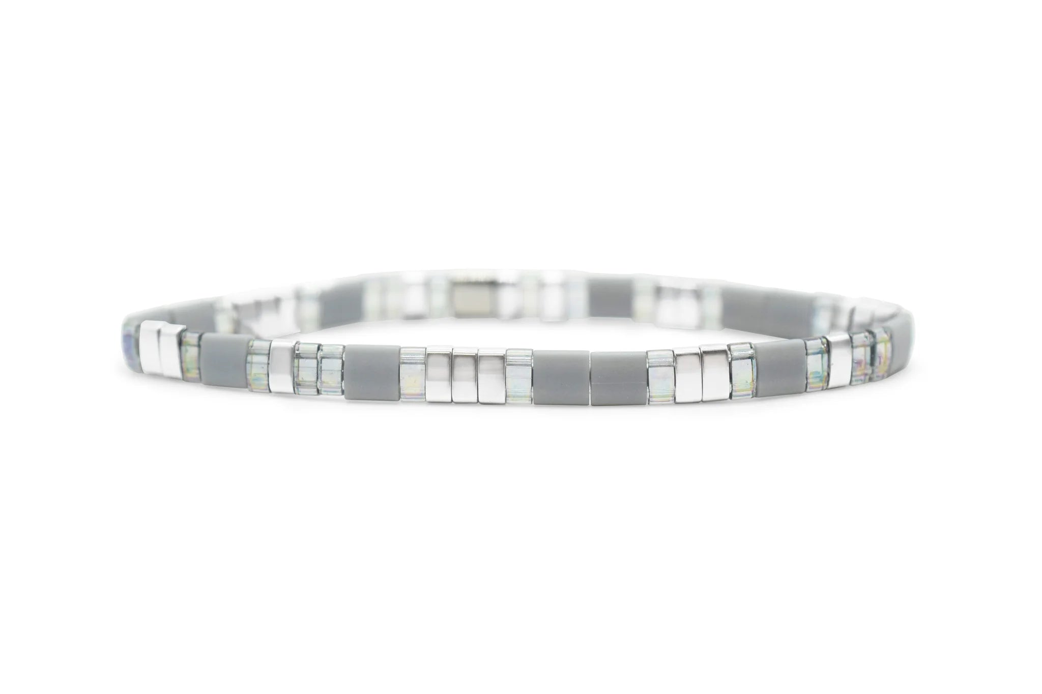 Skylar Paige INSPIRE Morse Code Tila Beaded Bracelet - Gracious Grey - Juli's Wearable Art