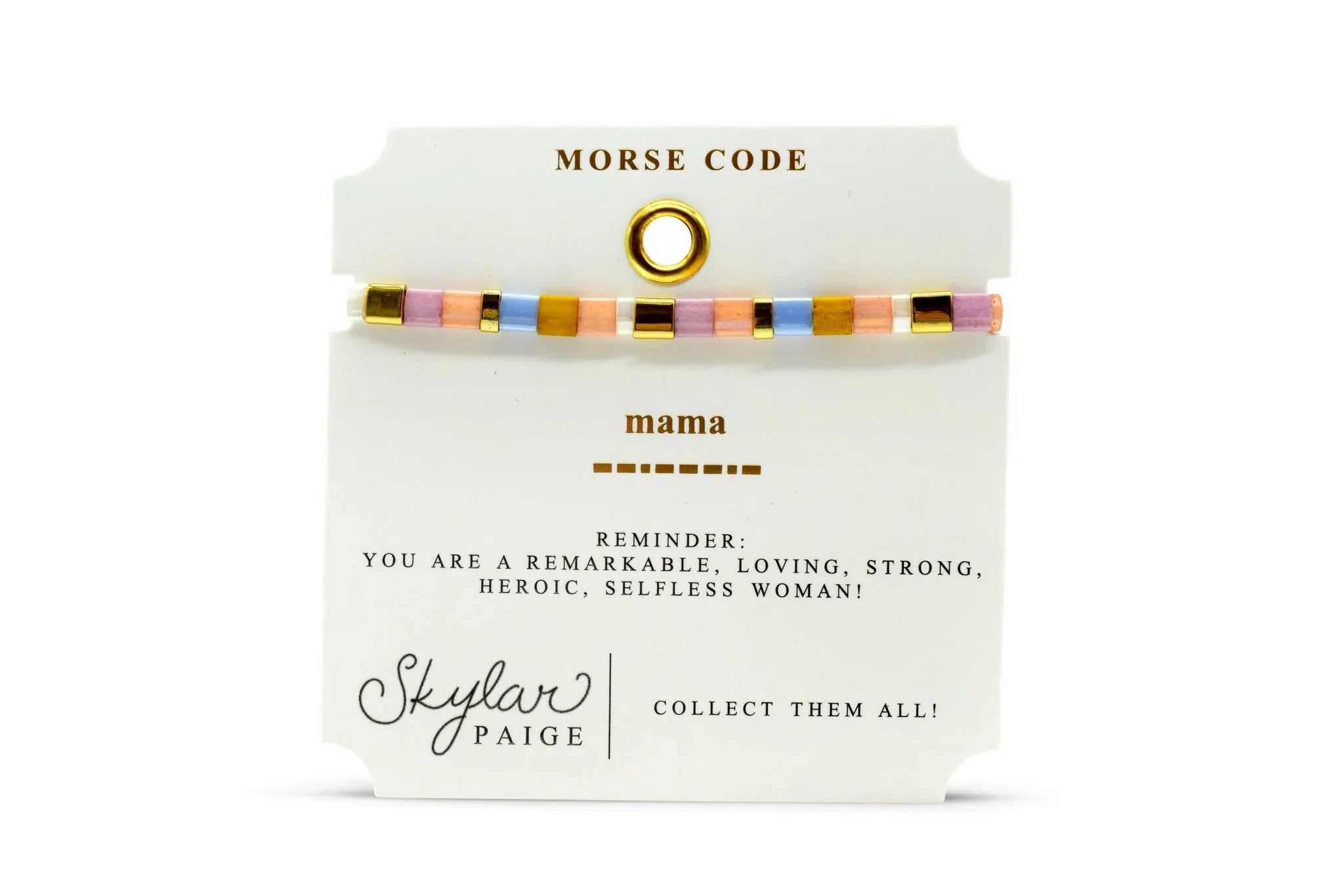Skylar Paige MAMA Morse Code Tila Beaded Bracelet - Juli's Wearable Art