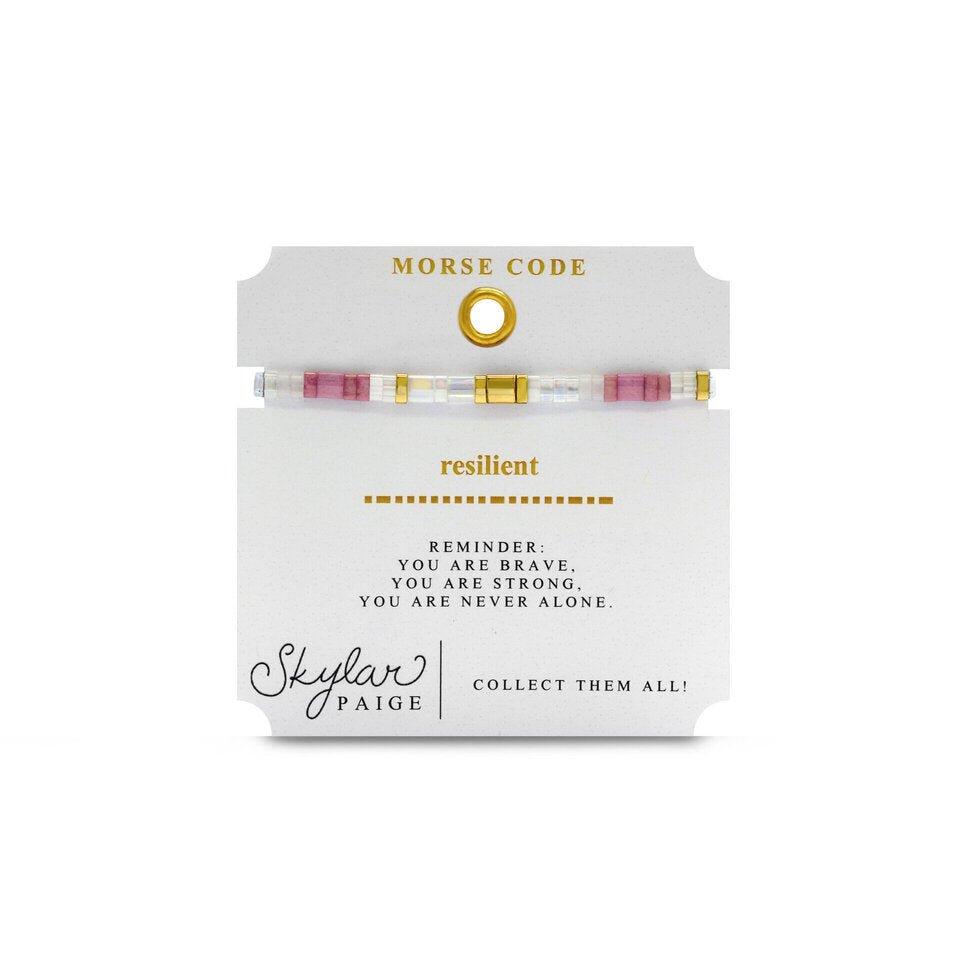Skylar Paige Morse Code Tila Beaded Bracelet | Resilient