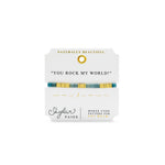 Skylar Paige Morse Code Tila Bracelet | Amazonite | "YOU ROCK MY WORLD!" - Juli's Wearable Art