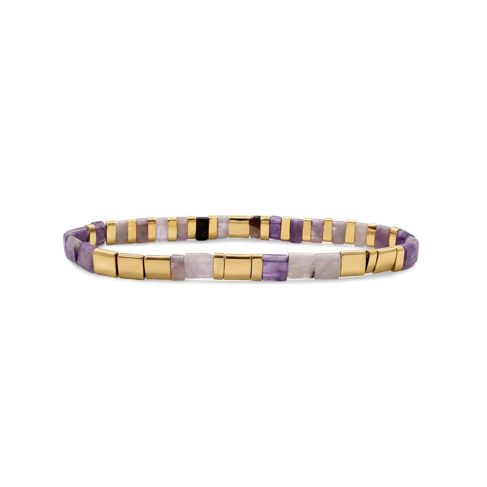Skylar Paige Morse Code Tila Bracelet | Amethyst | "YOU F*CKING ROCK!" - Juli's Wearable Art
