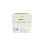 Skylar Paige Morse Code Tila Bracelet | White | "ROCK ON!" - Juli's Wearable Art