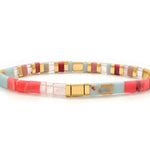 Skylar Paige Morse Code Tila Bracelet | You Rock! | Aqua + Coral - Juli's Wearable Art