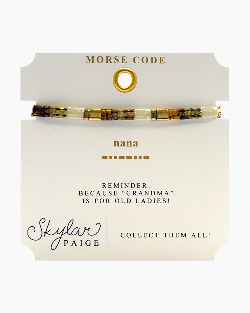 Skylar Paige NANA Morse Code Tila Beaded Bracelet - Juli's Wearable Art