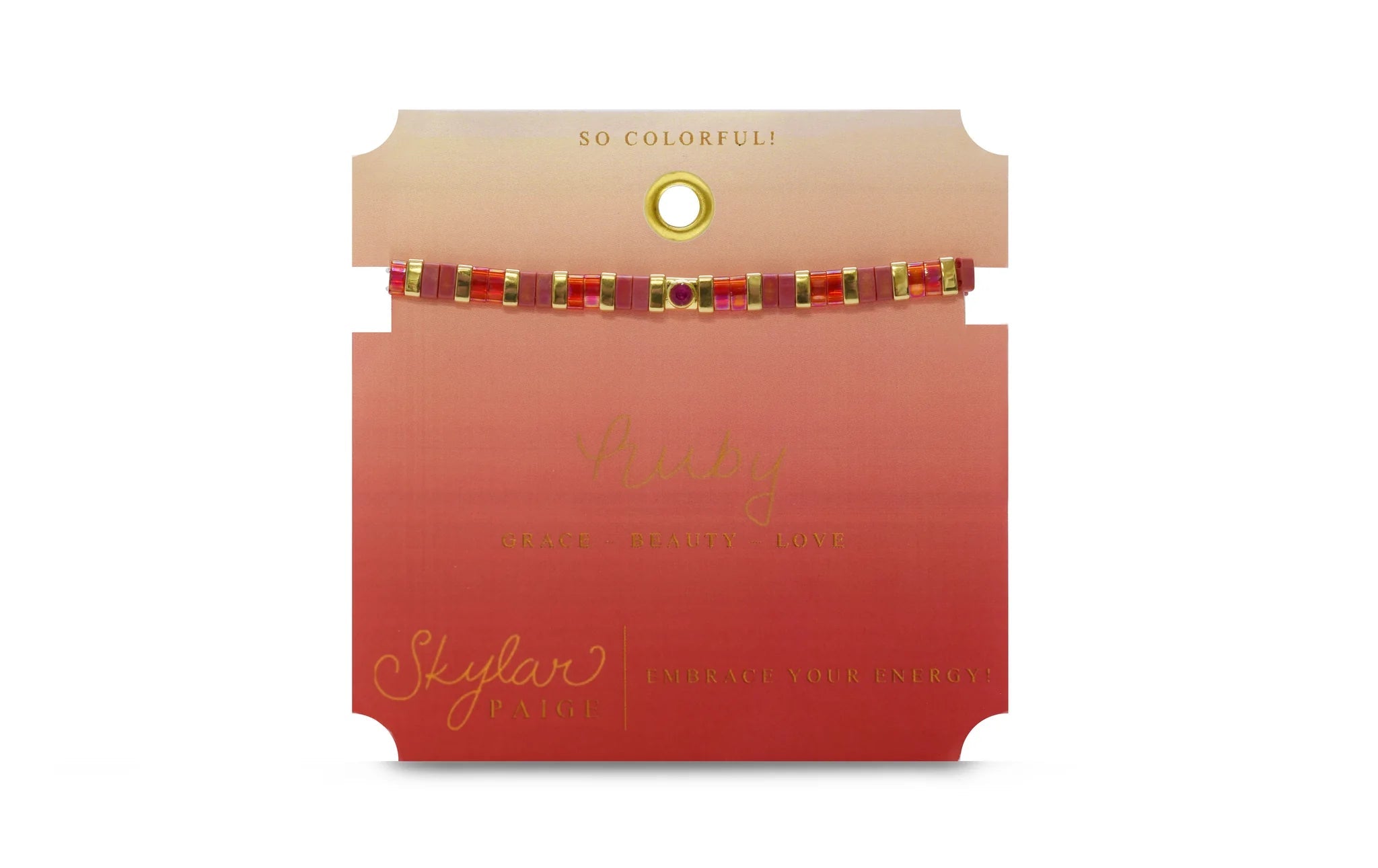Skylar Paige So Colorful! Ruby Birthstone Bracelet - Juli's Wearable Art