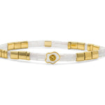 Skylar Paige "Tasty Charms" Morse Code Stretch Bracelet | Egg - Juli's Wearable Art
