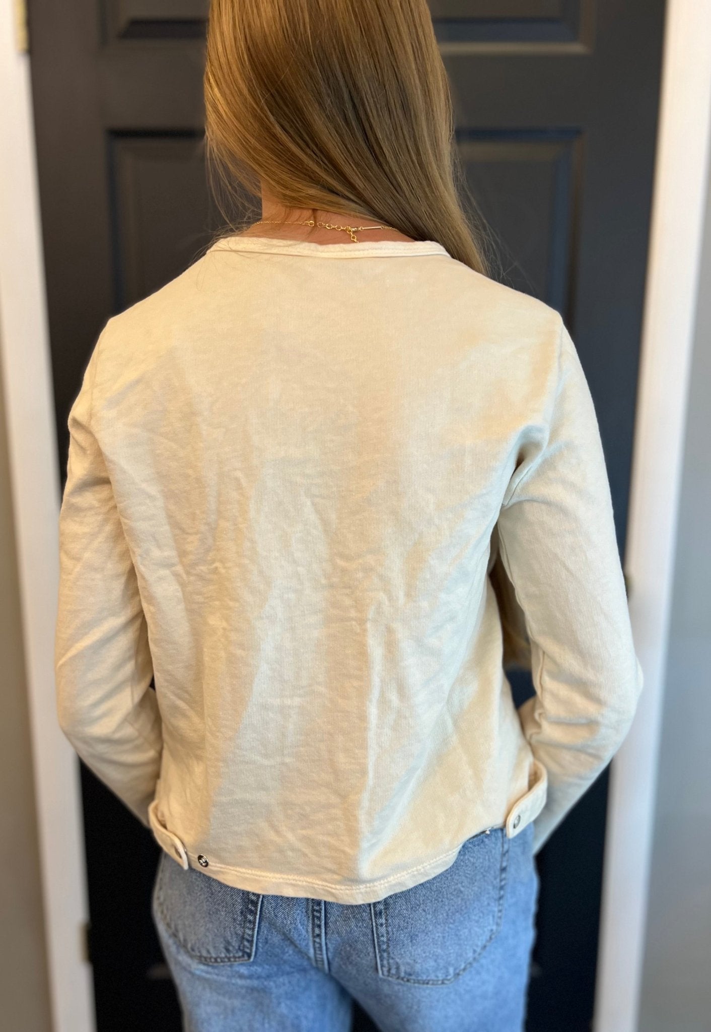 Snap Button Cardigan | Oat - Juli's Wearable Art