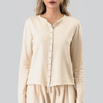 Snap Button Cardigan | Oat - Juli's Wearable Art