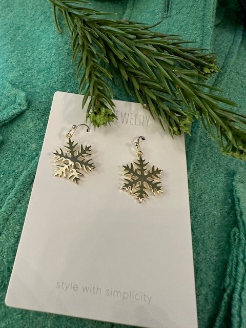 Snowflake French Wire Earrings - Juli's Wearable Art