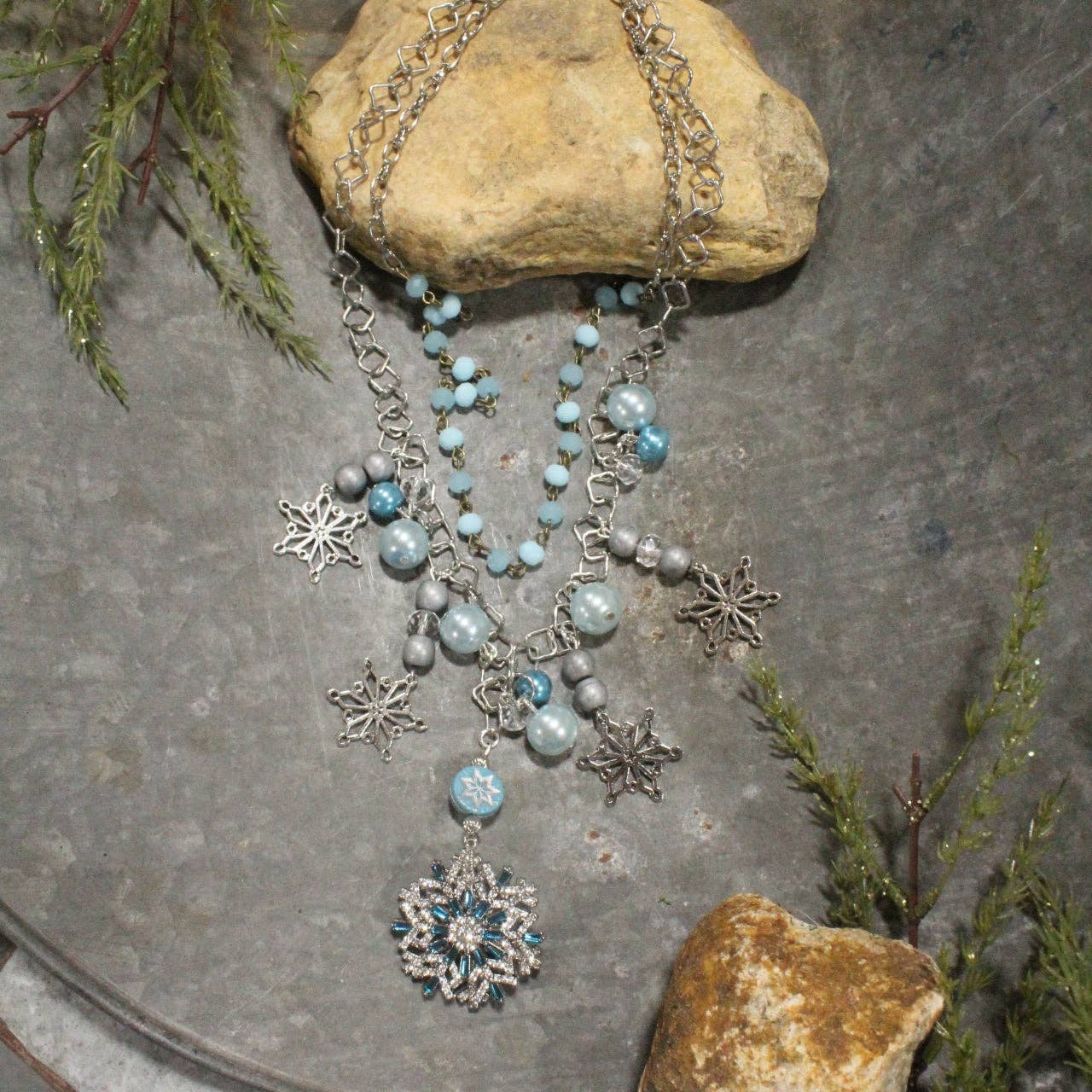 Snowflakes Are Falling Charm'd Necklace - Juli's Wearable Art