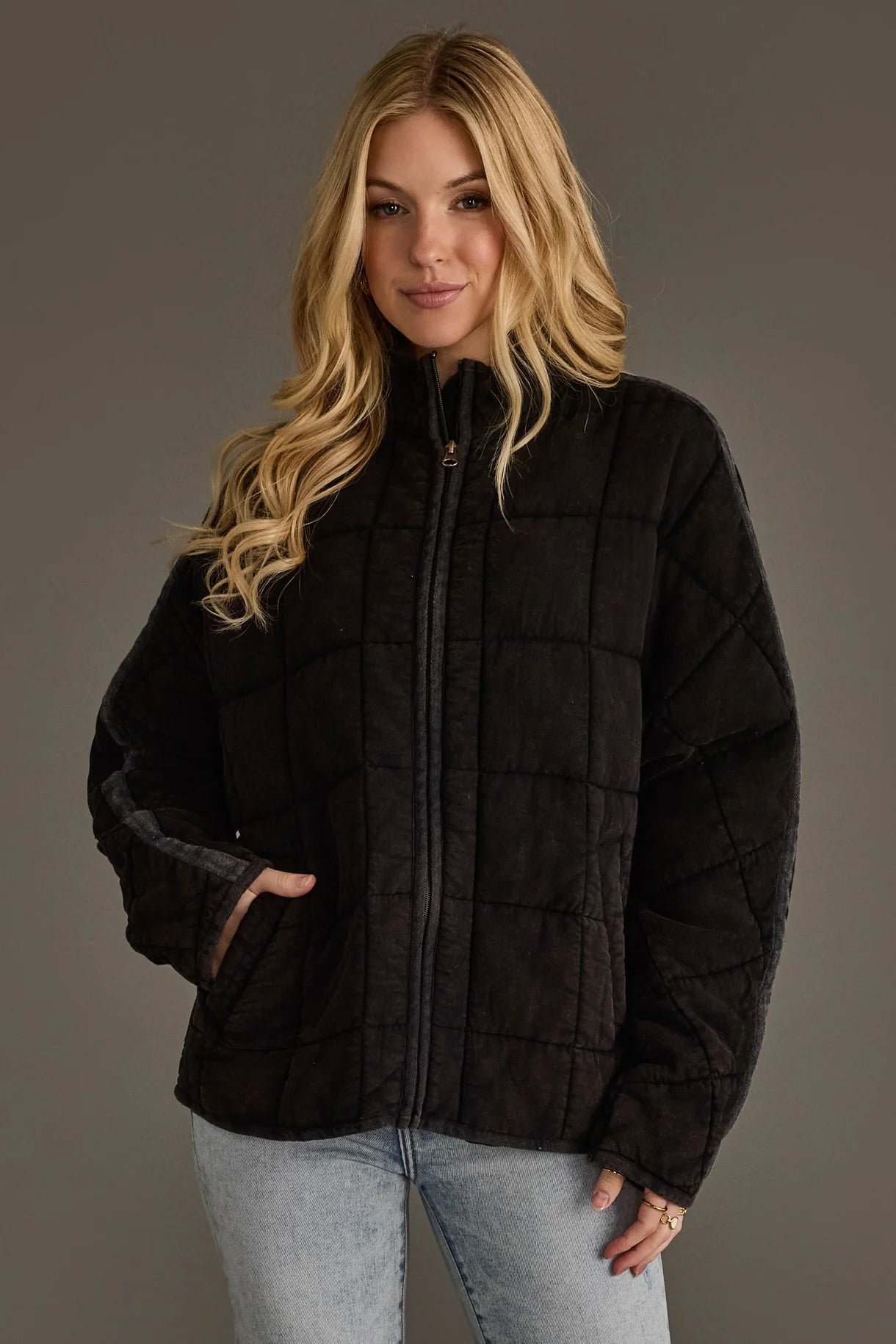 Soft Quilted Jacket | Faded Black - Juli's Wearable Art
