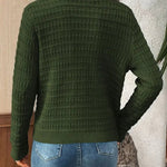 Solid - Color Commuter Knitted Casual Cardigan – Army Green - Juli's Wearable Art