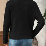Solid - Color Commuter Knitted Casual Cardigan – Black - Juli's Wearable Art