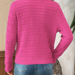 Solid - Color Commuter Knitted Casual Cardigan – Rose - Juli's Wearable Art