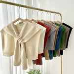 Solid Color Knitted Knotted Shawls–Casual & Cozy - Juli's Wearable Art
