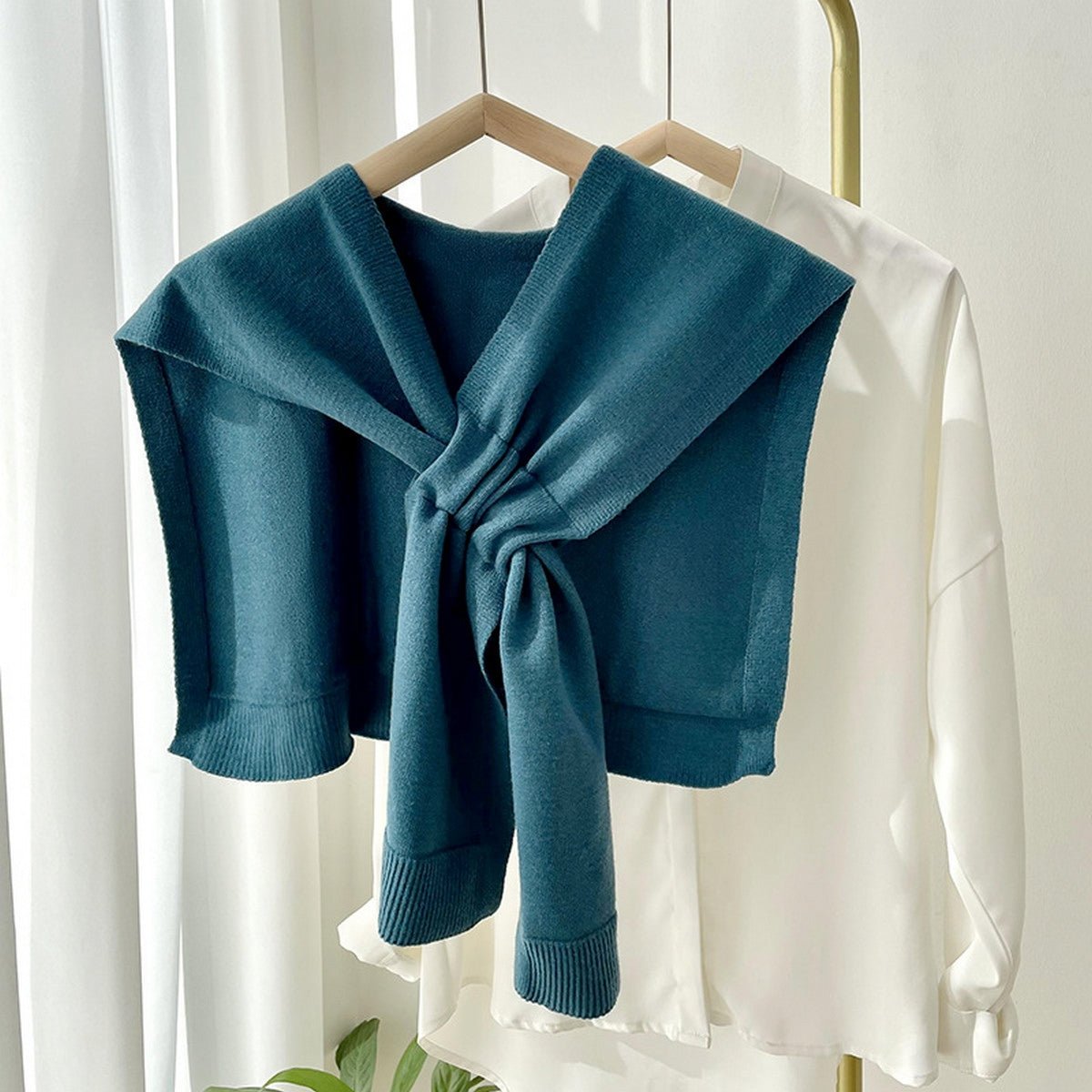 Solid Color Knitted Knotted Shawls–Casual & Cozy - Juli's Wearable Art