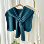 Solid Color Knitted Knotted Shawls–Casual & Cozy - Juli's Wearable Art