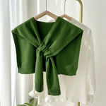 Solid Color Knitted Knotted Shawls–Casual & Cozy - Juli's Wearable Art