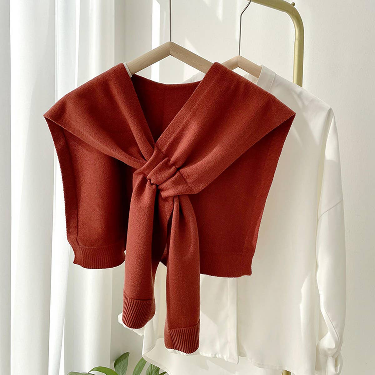 Solid Color Knitted Knotted Shawls–Casual & Cozy - Juli's Wearable Art