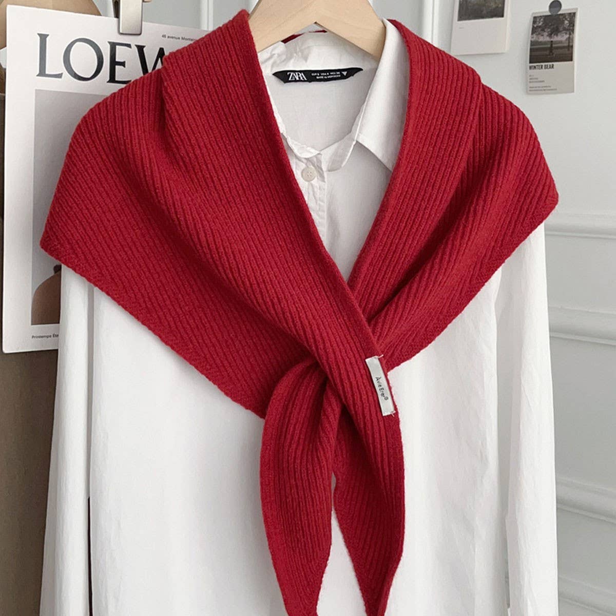 Solid Cross Triangle Shawl Casual Wraps - Juli's Wearable Art